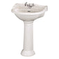 Hudson Reed Chancery 600mm Basin & Pedestal (1 Tap Hole) - White - welovecouk