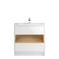 Hudson Reed Coast Floor Standing 800mm Cabinet & Basin 2 - Gloss White / Natural Oak