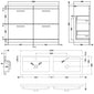 Mantello 1200mm Floor Standing 4-Drawer Double Basin Vanity Unit - Charcoal Black