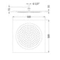 Nuie 500mm Ceiling Tile Square Fixed Shower Head Chrome