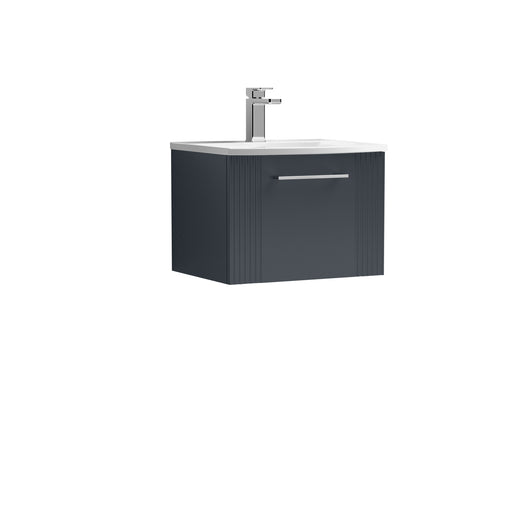  Nuie Deco 500mm Wall Hung Single Drawer Vanity & Basin 4 - Satin Anthracite