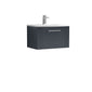 Nuie Deco 600mm Wall Hung Single Drawer Vanity & Basin 4 - Satin Anthracite - welovecouk