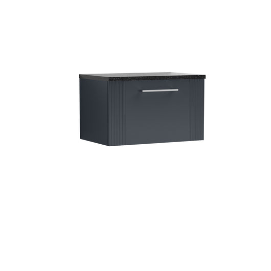  Nuie Deco 600mm Wall Hung Single Drawer Vanity & Laminate Top - Satin Anthracite