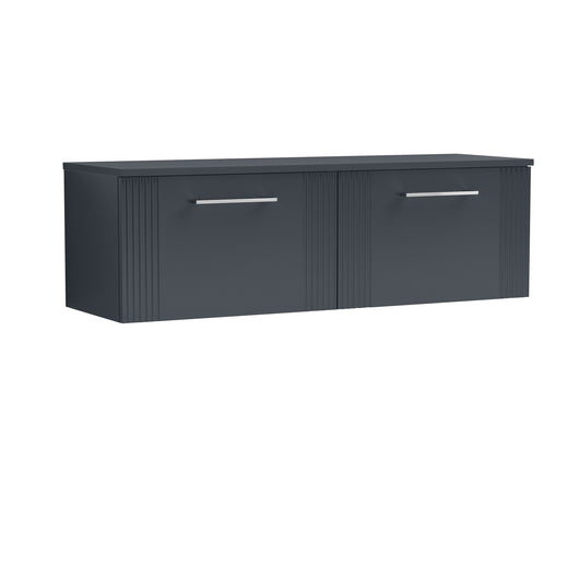  Nuie Deco 1200mm Wall Hung 2 Drawer Vanity & Worktop - Satin Anthracite