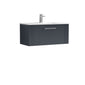 Nuie Deco 800mm Wall Hung Single Drawer Vanity & Basin 2 - Satin Anthracite