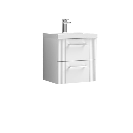  Nuie Deco 500mm Wall Hung 2 Drawer Vanity & Basin 1 - Satin White