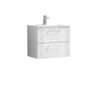 Nuie Deco 600mm Wall Hung 2 Drawer Vanity & Basin 2 - Satin White