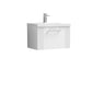 Nuie Deco 600mm Wall Hung Single Drawer Vanity & Basin 1 - Satin White