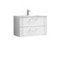 Nuie Deco 800mm Wall Hung 2-Drawer Vanity & Basin 2 - Satin White - welovecouk