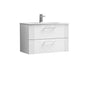 Nuie Deco 800mm Wall Hung 2 Drawer Vanity & Basin 4 - Satin White