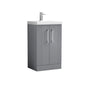 Nuie Deco 500mm Floor Standing 2 Door Vanity & Basin 1 - Satin Grey