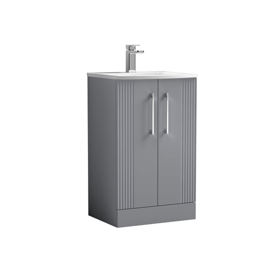  Nuie Deco 500mm Floor Standing 2 Door Vanity & Basin 4 - Satin Grey