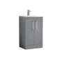 Nuie Deco 500mm Floor Standing 2 Door Vanity & Basin 4 - Satin Grey