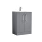 Nuie Deco 600mm Floor Standing 2 Door Vanity & Basin 4 - Satin Grey