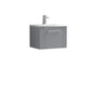 Nuie Deco 500mm Wall Hung Single Drawer Vanity & Basin 4 - Satin Grey