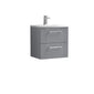 Nuie Deco 500mm Wall Hung 2-Drawer Vanity & Basin 4 - Satin Grey - welovecouk