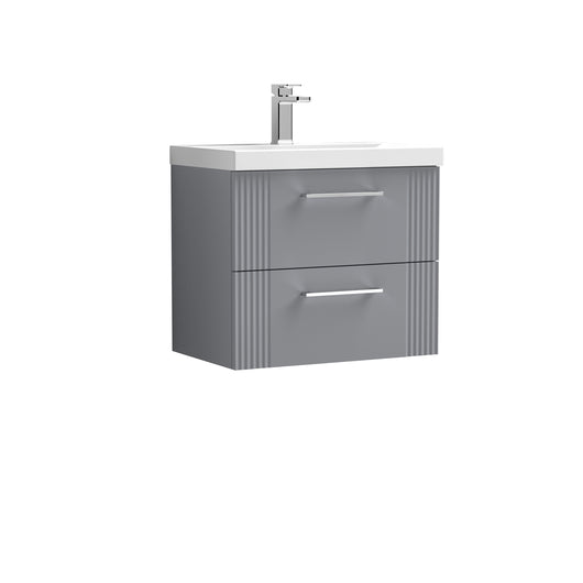  Nuie Deco 600mm Wall Hung 2 Drawer Vanity & Basin 1 - Satin Grey