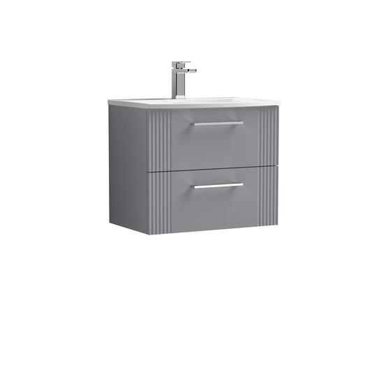  Nuie Deco 600mm Wall Hung 2 Drawer Vanity & Basin 4 - Satin Grey