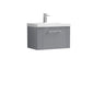 Nuie Deco 600mm Wall Hung Single Drawer Vanity & Basin 3 - Satin Grey