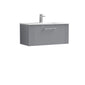 Nuie Deco 800mm Wall Hung Single Drawer Vanity & Basin 2 - Satin Grey
