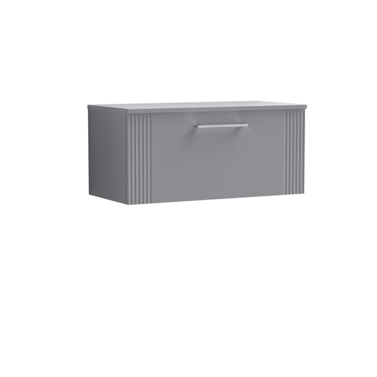  Nuie Deco 800mm Wall Hung Single Drawer Vanity & Worktop - Satin Grey
