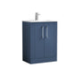 Nuie Deco 600mm Floor Standing 2-Door Vanity & Basin 2 - Satin Blue - welovecouk