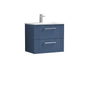 Nuie Deco 600mm Wall Hung 2-Drawer Vanity & Basin 2 - Satin Blue - welovecouk