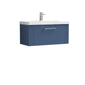 Nuie Deco 800mm Wall Hung Single Drawer Vanity & Basin 1 - Satin Blue