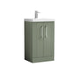 Nuie Deco 500mm Floor Standing 2 Door Vanity & Basin 3 - Satin Green