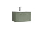Nuie Deco 600mm Wall Hung Single Drawer Vanity & Basin 2 - Satin Reed Green