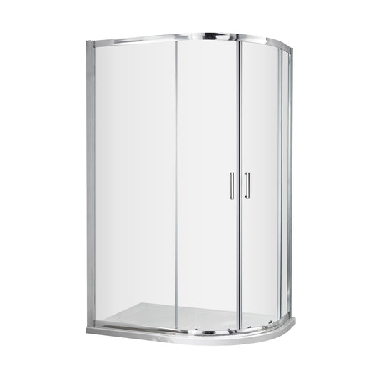  ShowerWorx Lela 1200 x 800mm Offset Quadrant Shower Enclosure with Square Handles - 5mm Glass