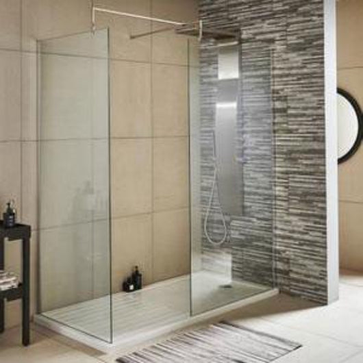  1600 x 800mm Walk-In 8mm Enclosure with Stone Shower Tray Pack