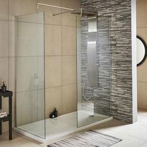  1700 x 800mm Walk-In 8mm Enclosure with Stone Shower Tray Pack