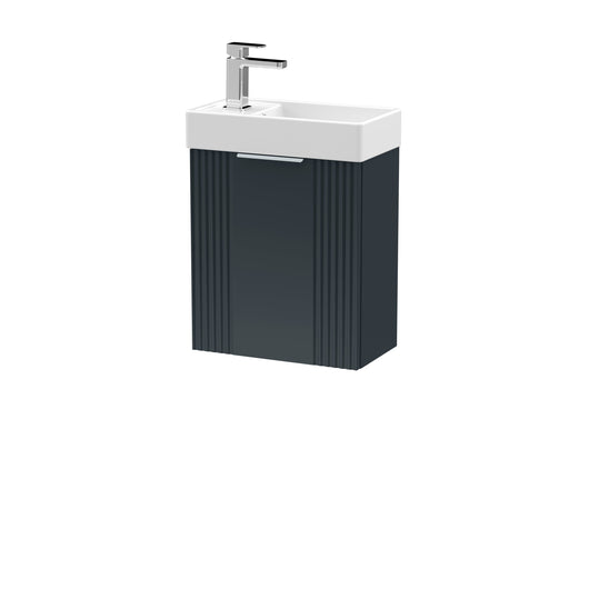  Nuie Deco Compact 400mm Wall Hung Cabinet & Basin - Satin Anthracite