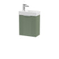 Nuie Deco Compact 400mm Wall Hung Cabinet & Basin - Satin Green