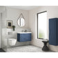Nuie Deco 800mm Wall Hung 2 Drawer Vanity & Basin 1 - Satin Blue