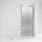 1400 x 800mm Walk-In Stone Shower Tray & 8mm Screen Pack- Fluted Glass