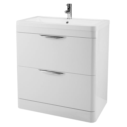  Nuie Parade 800mm Floor Standing Cabinet & Ceramic Basin - Gloss White