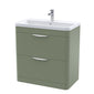 Nuie Parade 800mm Floor Standing 2 Drawer Basin & Cabinet - Satin Green