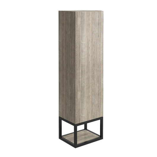  Nero Grey Oak Wall Mounted Tall Storage Cabinet with Framed Shelf