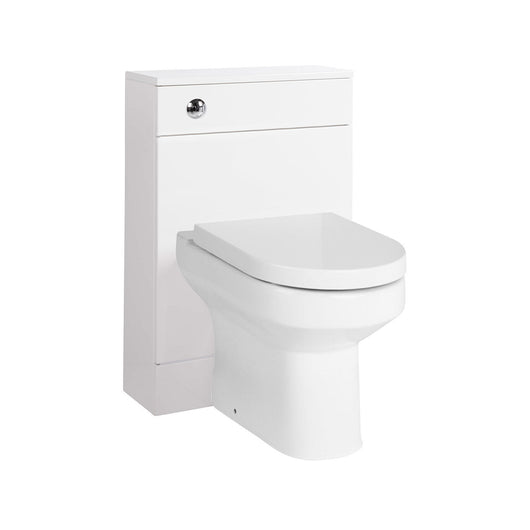  Nuie Eden W500mm x D200mm WC Unit - Gloss White with Harmony BTW Pan