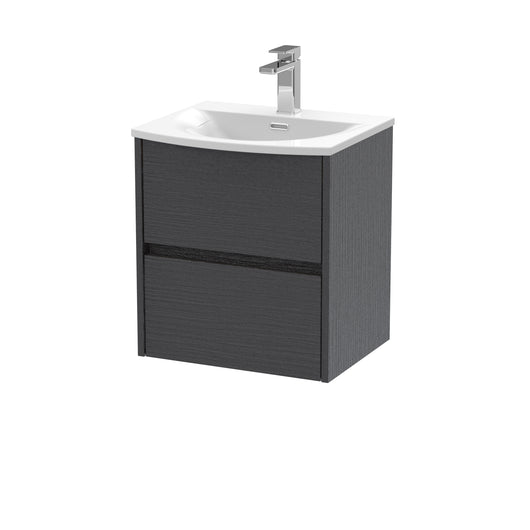  Hudson Reed Havana 500mm Wall Hung 2 Drawer Unit & Basin 4 - Graphite Grey