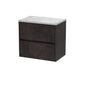 Hudson Reed Havana 600mm Wall Hung 2 Drawer Unit & Laminate Worktop - Metallic Slate