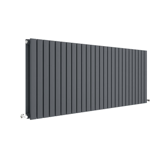  Nuie Sloane Horizontal Double Panel Radiator 600 x 1572 - Anthracite