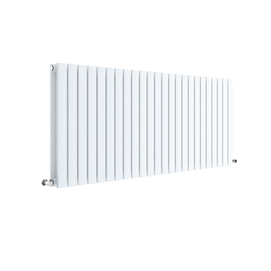  Nuie Sloane Horizontal Double Panel Radiator 600 x 1398 - Satin White