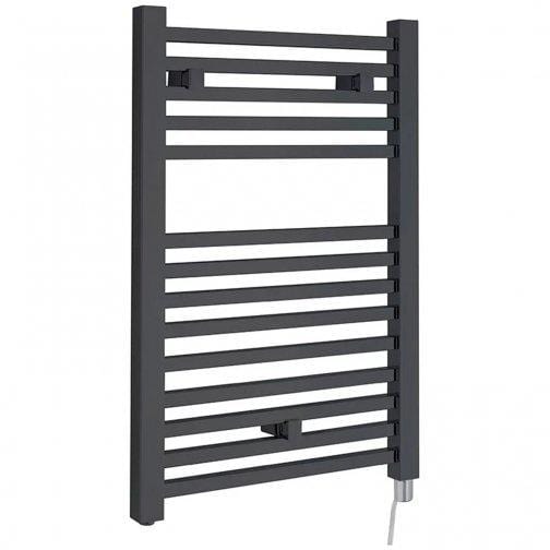  Electric Only Square Heated Towel Rail 690mm H x 500mm W - Anthracite
