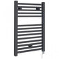 Electric Only Square Heated Towel Rail 690mm H x 500mm W - Anthracite