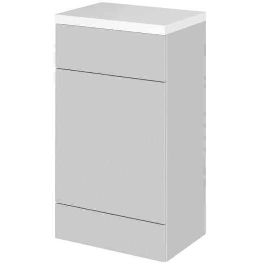  Hudson Reed Fusion 500mm WC Unit & Co-ordinating Top - Gloss Grey Mist