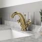 Hudson Reed Brass Topaz With Crosshead Mono Basin Mixer - Brushed Brass
