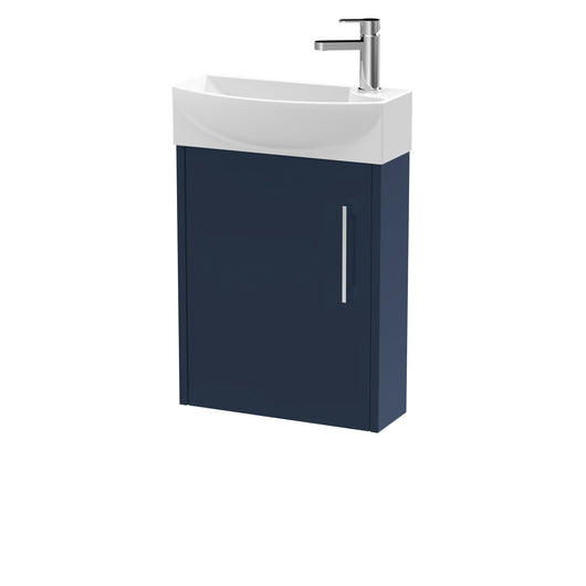  Hudson Reed Juno Compact 440mm Wall Hung 1 Door Unit & 1TH Basin LH - Electric Blue